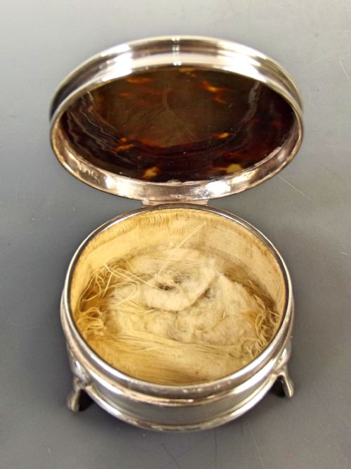 1918 ENGLISH HALLMARKED SILVER TORTOISESHELL BOX - ADDITIONAL PHOTO 4