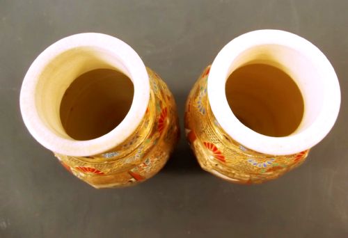 PAIR JAPANESE MEIJI PERIOD SATSUMA VASES - ADDITIONAL PHOTO 7