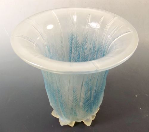 R LALIQUE EUCALYPTUS OPALESCENT GLASS VASE - ADDITIONAL PHOTO 2