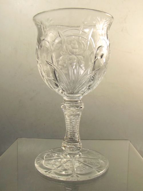thomas webb intaglio cut rock crystal sherry glass c1880 - CATEGORY: ANTIQUE GLASS - DATED 1880