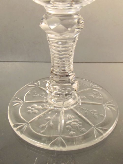 THOMAS WEBB INTAGLIO CUT ROCK CRYSTAL SHERRY GLASS C1880 - ADDITIONAL PHOTO 1