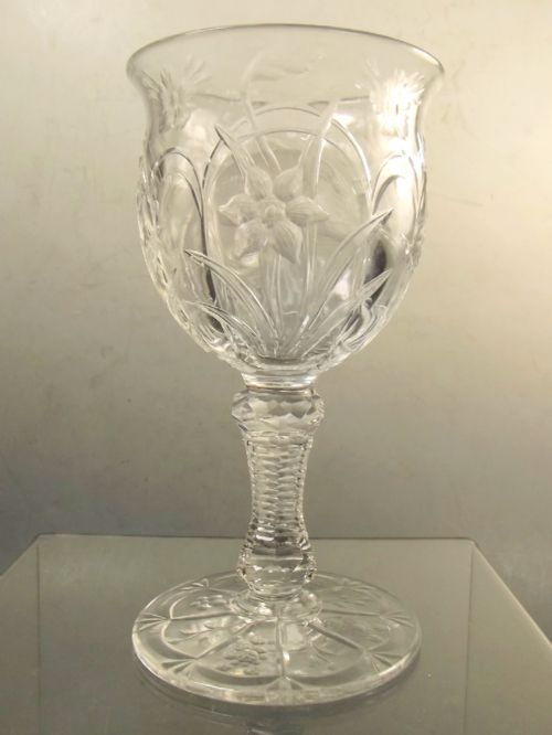 THOMAS WEBB INTAGLIO CUT ROCK CRYSTAL SHERRY GLASS C1880 - ADDITIONAL PHOTO 3