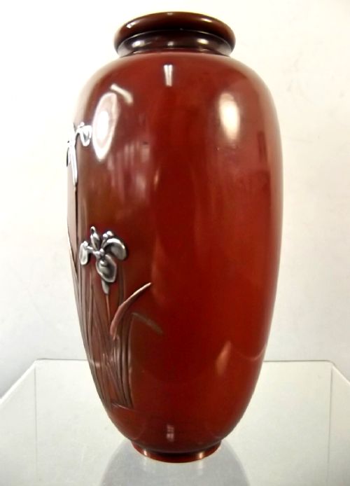 JAPANESE MEIJI PERIOD ONLAID BRONZE VASE BY JOMI EISUKE - ADDITIONAL PHOTO 3