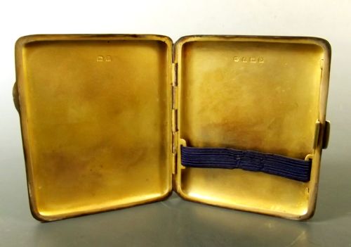 1930 HALLMARKED SILVER GUILLOCHE ENAMEL CIGARETTE CASE - ADDITIONAL PHOTO 4