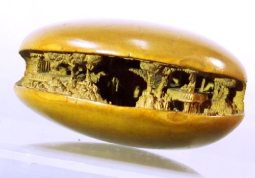 JAPANESE MEIJI PERIOD BOXWOOD WORLD IN A CLAM NETSUKE - ADDITIONAL PHOTO 4