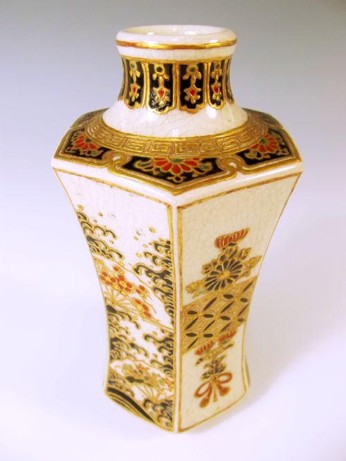 JAPANESE MEIJI PERIOD IMPERIAL SATSUMA SIXSIDED VASE - ADDITIONAL PHOTO 1