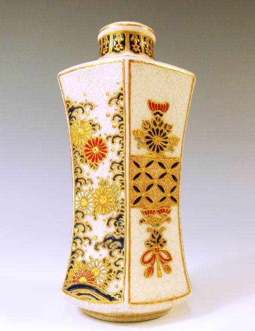 JAPANESE MEIJI PERIOD IMPERIAL SATSUMA SIXSIDED VASE - ADDITIONAL PHOTO 2