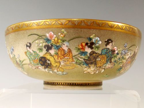 JAPANESE SATSUMA EARTHENWARE HAND PAINTED BOWL MEIJI PERIOD - ADDITIONAL PHOTO 1