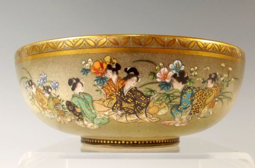 JAPANESE SATSUMA EARTHENWARE HAND PAINTED BOWL MEIJI PERIOD - ADDITIONAL PHOTO 2