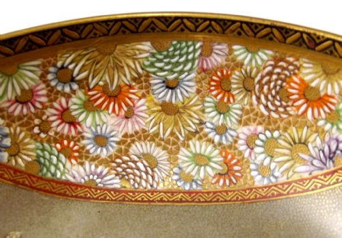 JAPANESE SATSUMA EARTHENWARE HAND PAINTED BOWL MEIJI PERIOD - ADDITIONAL PHOTO 4