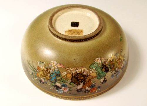 JAPANESE SATSUMA EARTHENWARE HAND PAINTED BOWL MEIJI PERIOD - ADDITIONAL PHOTO 5