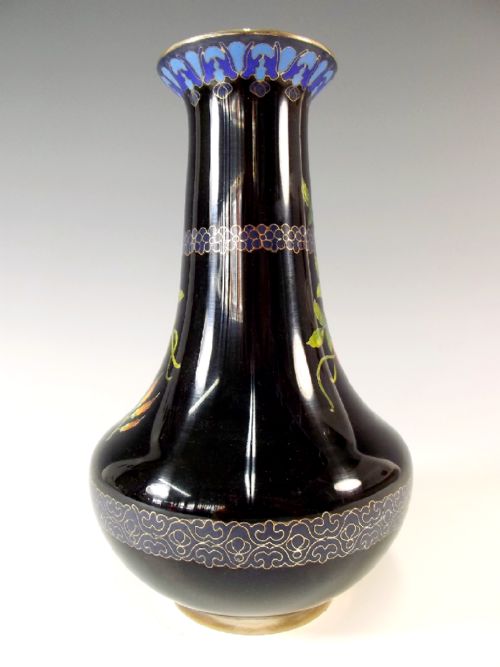 JAPANESE CLOISONNE ENAMEL BIRD VASE MEIJI PERIOD - ADDITIONAL PHOTO 2