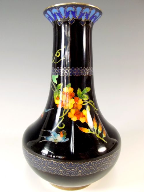 JAPANESE CLOISONNE ENAMEL BIRD VASE MEIJI PERIOD - ADDITIONAL PHOTO 3