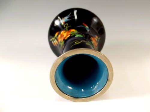JAPANESE CLOISONNE ENAMEL BIRD VASE MEIJI PERIOD - ADDITIONAL PHOTO 4