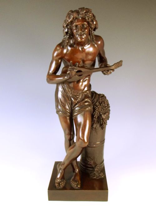 19th century bronze of bacchus signed francisque duret - CATEGORY: ANTIQUE METAL - DATED 19TH CENTURY