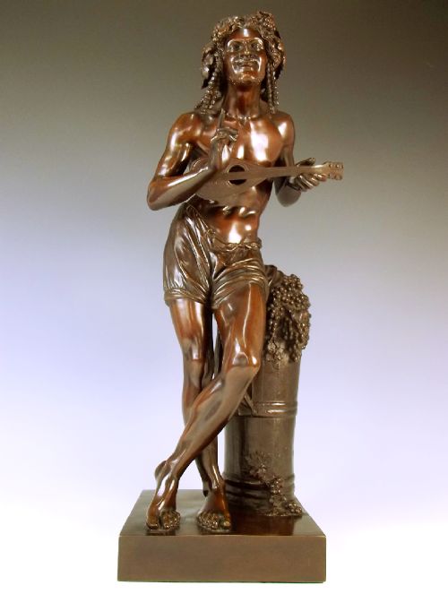 19TH CENTURY BRONZE OF BACCHUS SIGNED FRANCISQUE DURET - ADDITIONAL PHOTO 1