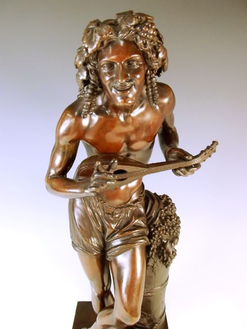 19TH CENTURY BRONZE OF BACCHUS SIGNED FRANCISQUE DURET - ADDITIONAL PHOTO 2