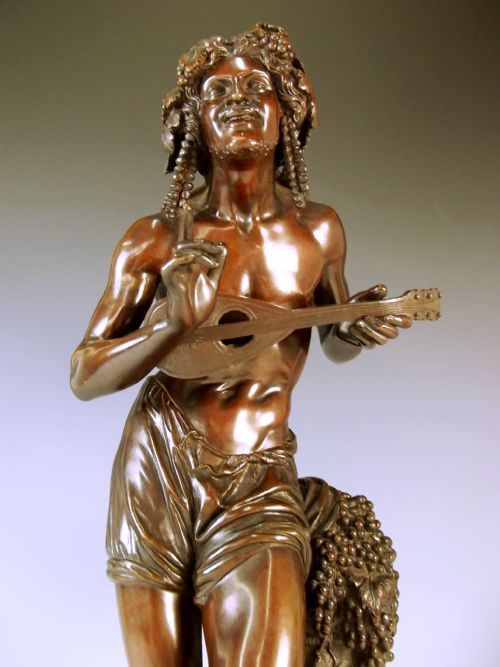 19TH CENTURY BRONZE OF BACCHUS SIGNED FRANCISQUE DURET - ADDITIONAL PHOTO 3