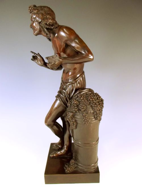 19TH CENTURY BRONZE OF BACCHUS SIGNED FRANCISQUE DURET - ADDITIONAL PHOTO 4
