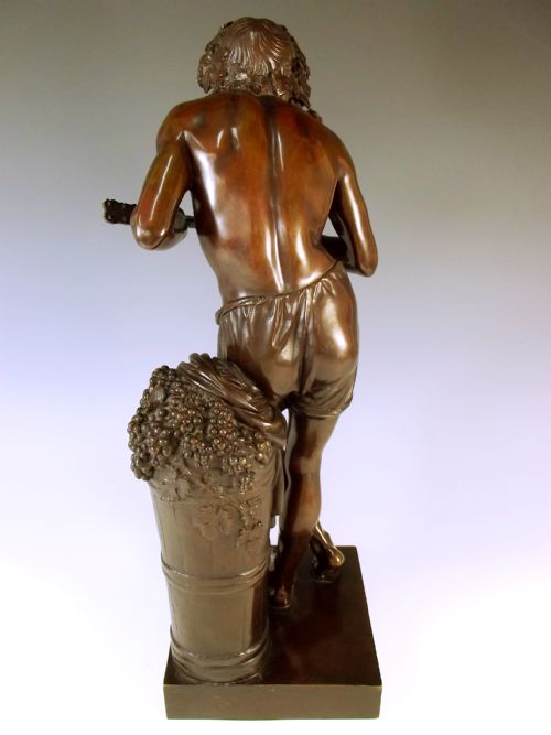 19TH CENTURY BRONZE OF BACCHUS SIGNED FRANCISQUE DURET - ADDITIONAL PHOTO 5