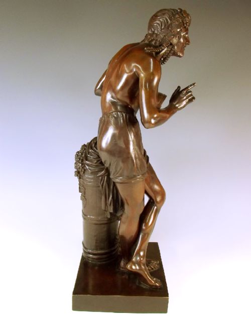 19TH CENTURY BRONZE OF BACCHUS SIGNED FRANCISQUE DURET - ADDITIONAL PHOTO 6
