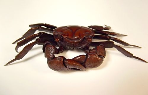 japanese meiji period articulated bronze crab kogo box - CATEGORY: ANTIQUE METAL - DATED 1880