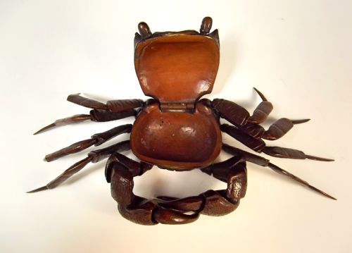 JAPANESE MEIJI PERIOD ARTICULATED BRONZE CRAB KOGO BOX - ADDITIONAL PHOTO 3