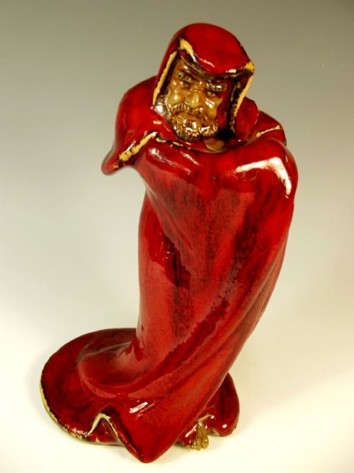 JAPANESE MEIJI PERIOD SANG DE BOUEF DARUMA FIGURINE - ADDITIONAL PHOTO 1