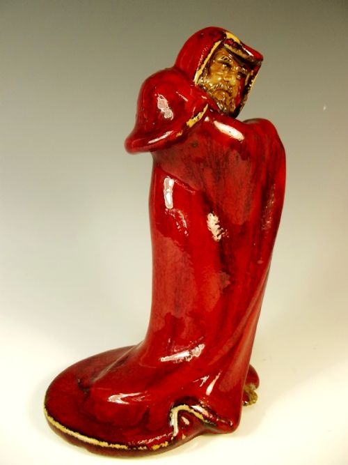 JAPANESE MEIJI PERIOD SANG DE BOUEF DARUMA FIGURINE - ADDITIONAL PHOTO 4