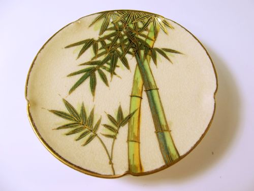 japanese satsuma pottery bamboo pin tray - CATEGORY: ANTIQUE CERAMICS - DATED 1900