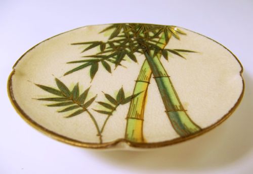JAPANESE SATSUMA POTTERY BAMBOO PIN TRAY - ADDITIONAL PHOTO 1
