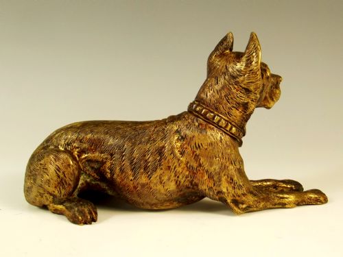 19TH C AUSTRIAN BRONZE STUDY OF A GREAT DANE - ADDITIONAL PHOTO 2