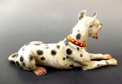 COLD PAINTED AUSTRIAN BRONZE HARLIQUIN GREAT DANE DOG FIGURINE - ADDITIONAL PHOTO 2