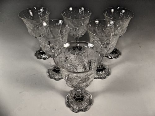 set of six thomas webb rock crystal sherry glasses c1890 - CATEGORY: ANTIQUE GLASS - DATED 1890
