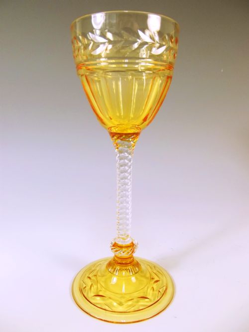 SET OF SIX ENGRAVED HOCK GLASSES BY STUART C1920 - ADDITIONAL PHOTO 2