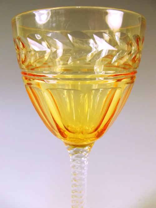 SET OF SIX ENGRAVED HOCK GLASSES BY STUART C1920 - ADDITIONAL PHOTO 3