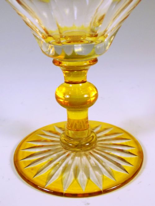 SET OF EIGHT BOHEMIAN ENGRAVED AMBER SHERRY GLASSES C1890 - ADDITIONAL PHOTO 5