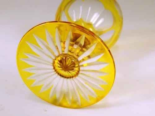 SET OF EIGHT BOHEMIAN ENGRAVED AMBER SHERRY GLASSES C1890 - ADDITIONAL PHOTO 6