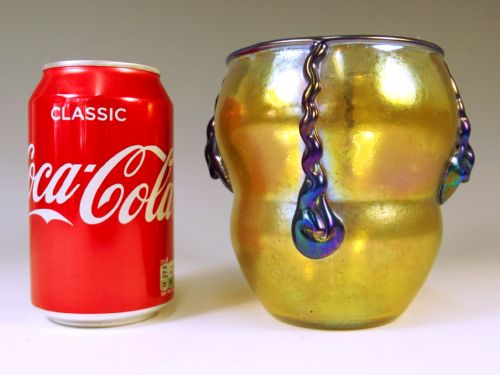 JOHANN LOETZ YELLOW AND BLUE GLASS SILBERIRIS VASE - ADDITIONAL PHOTO 4