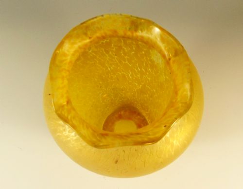 TALL JOHANN LOETZ LEMON YELLOW CRETE PAPILLION VASE - ADDITIONAL PHOTO 3