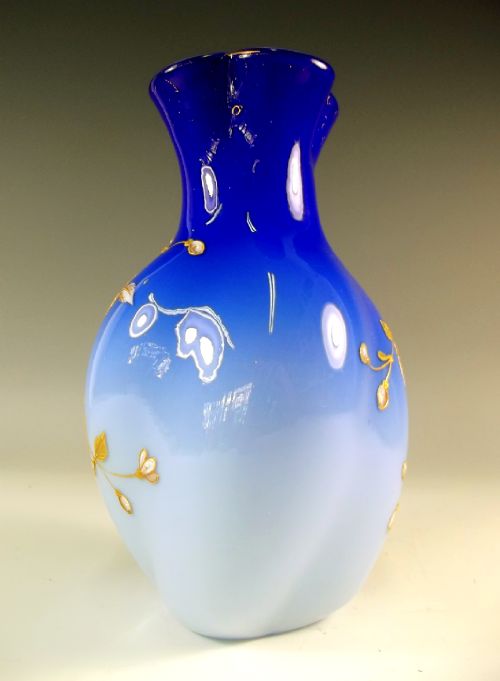 HARRACH CASED GLASS GILT AND ENAMEL VASE C1890 - ADDITIONAL PHOTO 2