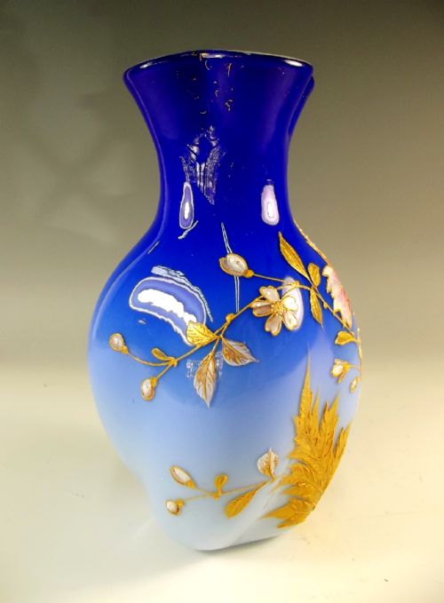 HARRACH CASED GLASS GILT AND ENAMEL VASE C1890 - ADDITIONAL PHOTO 3