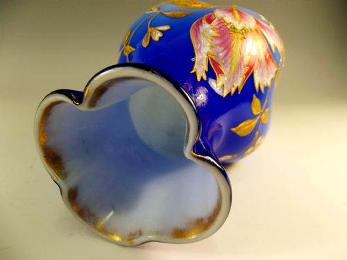 HARRACH CASED GLASS GILT AND ENAMEL VASE C1890 - ADDITIONAL PHOTO 5