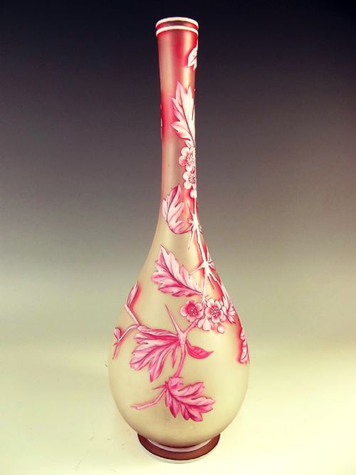 VICTORIAN THOMAS WEBB 3 COLOUR CAMEO GLASS VASE - ADDITIONAL PHOTO 3