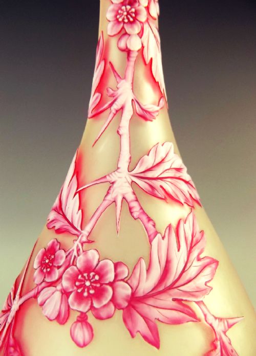 VICTORIAN THOMAS WEBB 3 COLOUR CAMEO GLASS VASE - ADDITIONAL PHOTO 4