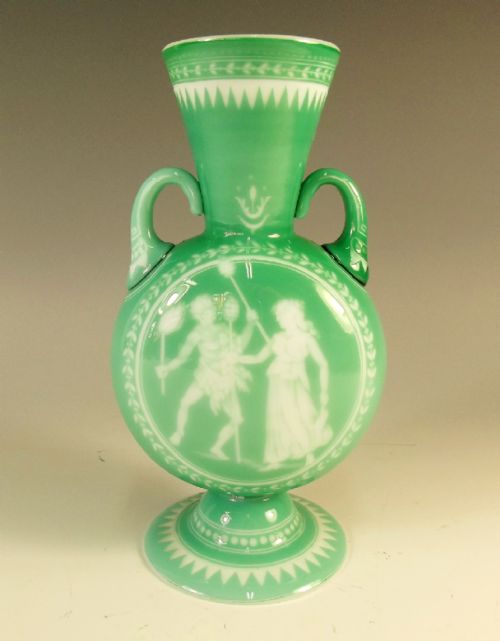 northwood dolce relivo glass vase - CATEGORY: ANTIQUE GLASS - DATED 1880