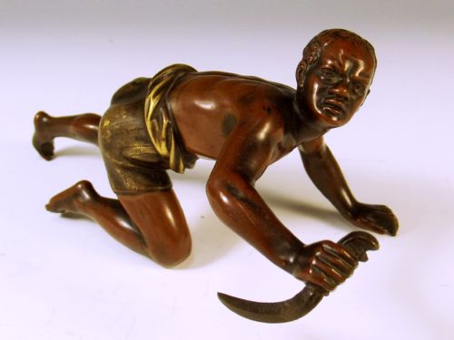 19th c austrian cold painted bronze the assassin - CATEGORY: ANTIQUE METAL - DATED 1890