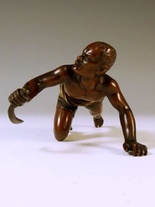 19TH C AUSTRIAN COLD PAINTED BRONZE THE ASSASSIN - ADDITIONAL PHOTO 1