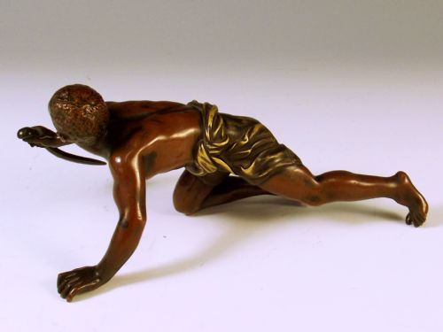 19TH C AUSTRIAN COLD PAINTED BRONZE THE ASSASSIN - ADDITIONAL PHOTO 2