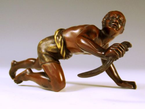 19TH C AUSTRIAN COLD PAINTED BRONZE THE ASSASSIN - ADDITIONAL PHOTO 3